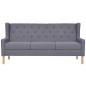 Preview: 3-tlg. Sofa-Set Stoff Grau