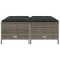 Preview: Gartenhocker mit Kissen 4 Stk. Grau Poly Rattan