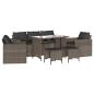 Preview: 6-tlg. Garten-Sofagarnitur mit Kissen Grau Poly Rattan