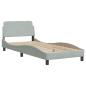 Preview: Bettgestell Dover Hellgrau 90x190 cm Samt
