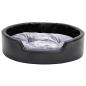 Preview: Hundebett Schwarz-Grau 69x59x19 cm Plüsch und Kunstleder