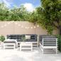 Preview: ARDEBO.de - 7-tlg. Garten-Lounge-Set Weiß Massivholz Kiefer