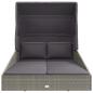 Preview: Sonnenliege mit Faltdach Grau 200x114x128 cm Poly Rattan