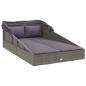 Preview: Sonnenliege mit Faltdach Grau 200x114x128 cm Poly Rattan