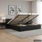 Preview: ARDEBO.de - Stauraumbett Hydraulisch Schwarz Kunstleder 180×200 cm