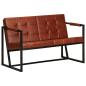 Preview: ARDEBO.de - 2-Sitzer-Sofa Braun Echtes Ziegenleder