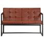 Preview: 2-Sitzer-Sofa Braun Echtes Ziegenleder