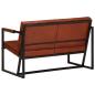 Preview: 2-Sitzer-Sofa Braun Echtes Ziegenleder
