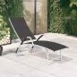 Preview: Sonnenliege Textilene und Aluminium Schwarz