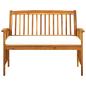 Preview: Gartenbank mit Kissen 119 cm Massivholz Akazie
