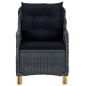 Preview: Gartenstühle mit Kissen 2 Stk. Poly Rattan Dunkelgrau