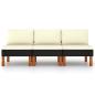 Preview: ARDEBO.de - Mittelsofas 3 Stk. Poly Rattan und Eukalyptus Massivholz