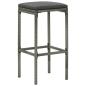 Preview: Barhocker mit Kissen 3 Stk. Grau Poly Rattan