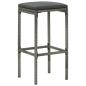 Preview: Barhocker mit Kissen 6 Stk. Grau Poly Rattan