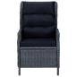 Preview: Verstellbarer Gartensessel mit Auflagen Poly Rattan Dunkelgrau