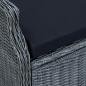 Preview: Verstellbarer Gartensessel mit Auflagen Poly Rattan Dunkelgrau