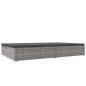 Preview: Sonnenliege mit Auflagen Poly Rattan Dunkelgrau