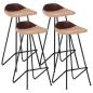Preview: ARDEBO.de - Barhocker 4 Stk. Braun Echtleder