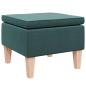 Preview: Hocker mit Holzbeinen Dunkelgrün Stoff