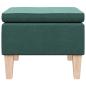 Preview: Hocker mit Holzbeinen Dunkelgrün Stoff