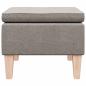 Preview: Hocker mit Holzbeinen Taupe Stoff