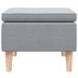 Preview: Hocker mit Holzbeinen Hellgrau Stoff