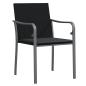 Preview: Gartenstühle mit Kissen 2 Stk. Schwarz 56x59x84 cm Poly Rattan