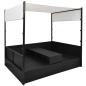 Preview: Gartenbett mit Baldachin Schwarz 190×130 cm Poly Rattan