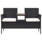 Preview: 2-Sitzer-Gartenbank mit Teetisch 143 cm Poly Rattan Schwarz