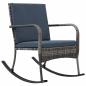 Preview: ARDEBO.de - Garten-Schaukelstuhl Poly Rattan Anthrazit