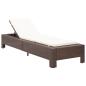 Preview: ARDEBO.de - Sonnenliege mit Auflage Braun Poly Rattan
