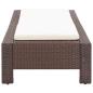 Preview: Sonnenliege mit Auflage Braun Poly Rattan