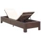 Preview: Sonnenliege mit Auflage Braun Poly Rattan