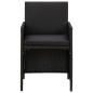 Preview: Gartenstühle mit Kissen 2 Stk. Poly Rattan Schwarz