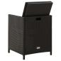 Preview: Gartenstühle mit Kissen 2 Stk. Poly Rattan Schwarz