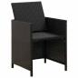 Preview: Gartenstühle mit Kissen 2 Stk. Poly Rattan Schwarz