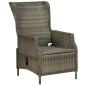 Preview: Verstellbarer Gartensessel mit Auflagen Poly Rattan Braun