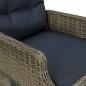 Preview: Verstellbarer Gartensessel mit Auflagen Poly Rattan Braun