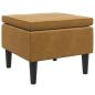 Preview: Hocker mit Holzbeinen Braun Samt