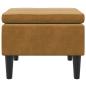 Preview: Hocker mit Holzbeinen Braun Samt
