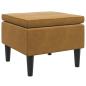 Preview: Hocker mit Holzbeinen Braun Samt