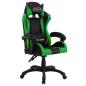 Preview: Gaming-Stuhl mit RGB LED-Leuchten Grün und Schwarz Kunstleder