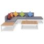 Preview: ARDEBO.de - 4-tlg. Garten-Lounge-Set mit Auflagen Aluminium und WPC