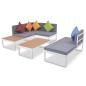 Preview: 4-tlg. Garten-Lounge-Set mit Auflagen Aluminium und WPC