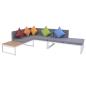 Preview: 4-tlg. Garten-Lounge-Set mit Auflagen Aluminium und WPC