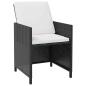 Preview: 5-tlg. Garten-Essgruppe Poly Rattan Akazienholz Schwarz