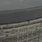 Preview: Gartenbett mit Sonnenschirm Grau Poly Rattan