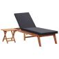 Preview: ARDEBO.de - Sonnenliege mit Tisch Poly Rattan und Massivholz Akazie