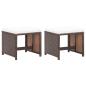 Preview: ARDEBO.de - Gartenhocker 2 Stk. mit Sitzkissen Poly Rattan Braun
