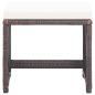 Preview: Gartenhocker 2 Stk. mit Sitzkissen Poly Rattan Braun